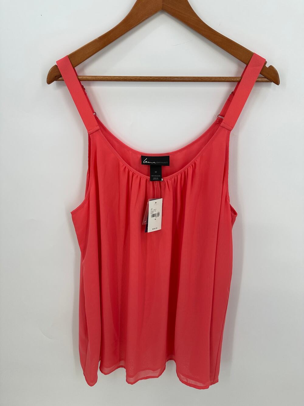 LANE BRYANT NWT Coral Pink Dressy Tank Top // 22